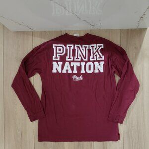 VS Pink Long Sleeve Womens M Red Logo Shirt